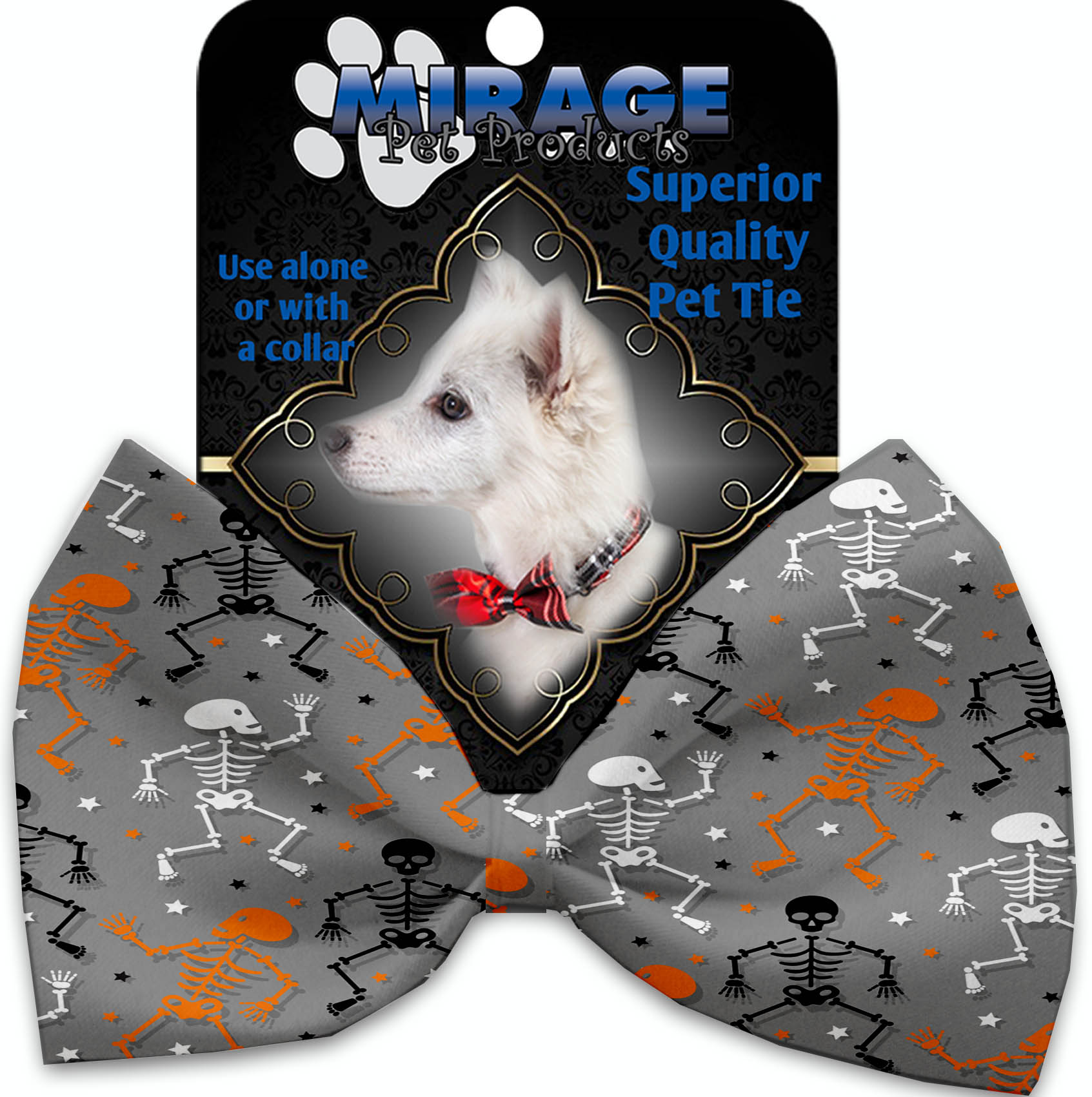 Skeletons Dancing Pet Bow Tie Collar Accessory with Velcro